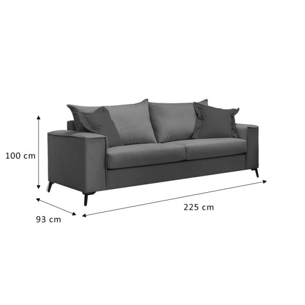 168 000043 3 2 Verona living room set 2 pcs 2-3 seater anthracite mak14 - cypress cushions mak07Indoor furniture > Sofas