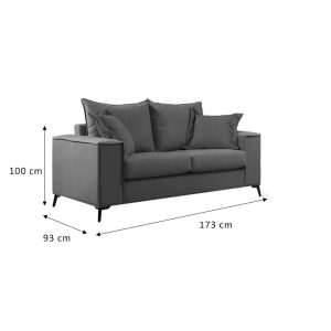 168 000043 4 2 Verona living room set 2 pcs 2-3 seater anthracite mak14 - cypress cushions mak07Indoor furniture > Sofas