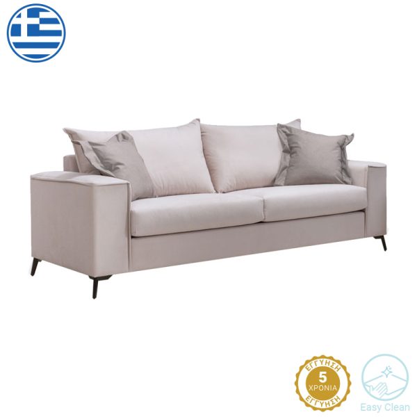 168 000049 4 3 seater Verona sofa cream - mocha cushions 225x93x100cmIndoor furniture > Sofas & Armchairs - Pre Order