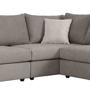 168 000062 4 4 Reversible polymorphic sofa London pakoworld grey fabric-light grey cushions 296x246x95cmIndoor furniture > Sofas & Armchairs - Pre Order