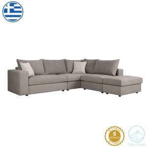 168 000062 7 Reversible polymorphic sofa London pakoworld grey fabric-light grey cushions 296x246x95cmIndoor furniture > Sofas & Armchairs - Pre Order