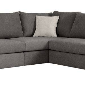 168 000063 4 2 Reversible polymorphic sofa London pakoworld grey fabric-light grey cushions 296x246x95cmIndoor furniture > Sofas & Armchairs - Pre Order