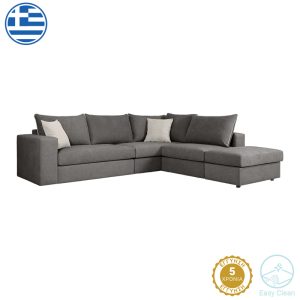 168 000063 5 Reversible polymorphic sofa London pakoworld grey fabric-light grey cushions 296x246x95cmIndoor furniture > Sofas & Armchairs - Pre Order
