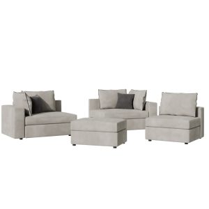 168 000065 3 3 Reversible polymorphic sofa London pakoworld light grey fabric-grey cushions 296x246x95cmIndoor furniture > Sofas & Armchairs - Pre Order