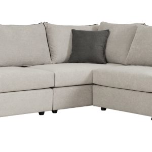 168 000065 4 3 Reversible polymorphic sofa London pakoworld light grey fabric-grey cushions 296x246x95cmIndoor furniture > Sofas & Armchairs - Pre Order