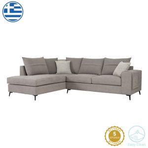168 000066 4 Right corner sofa Montana pakoworld grey fabric-light grey cushions 275x215x93cmIndoor furniture > Sofas & Armchairs - Pre Order