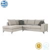 168 000075 4 Right corner sofa Montana pakoworld grey fabric-light grey cushions 275x215x93cmIndoor furniture > Sofas & Armchairs - Pre Order