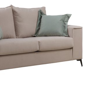 168 000077 2 2 Verona pakoworld 2-seater sofa cream fabric with mint cushions 173x93x100cmIndoor furniture > Sofas & Armchairs - Pre Order