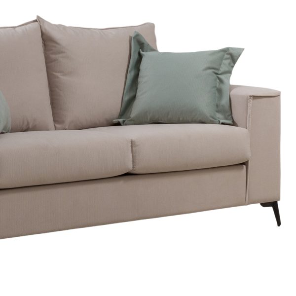 168 000077 2 2 Verona pakoworld 2-seater sofa cream fabric with mint cushions 173x93x100cmIndoor furniture > Sofas & Armchairs - Pre Order
