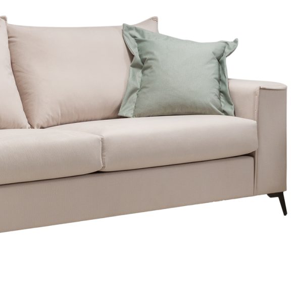 168 000078 2 2 Verona pakoworld 3-seater sofa cream fabric with mint cushions 225x93x100cmIndoor furniture > Sofas & Armchairs - Pre Order