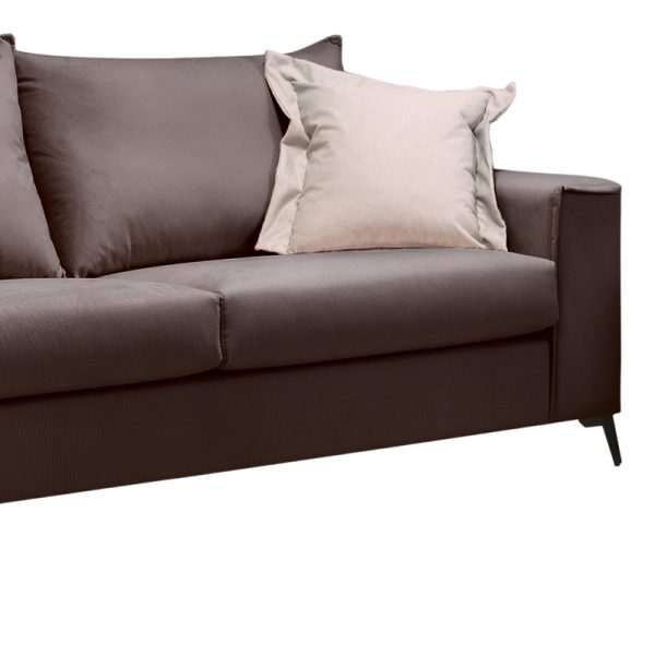 168 000080 2 2 Verona pakoworld 3-seater sofa dark grey fabric with beige cushions 225x93x100cmIndoor furniture > Sofas & Armchairs - Pre Order