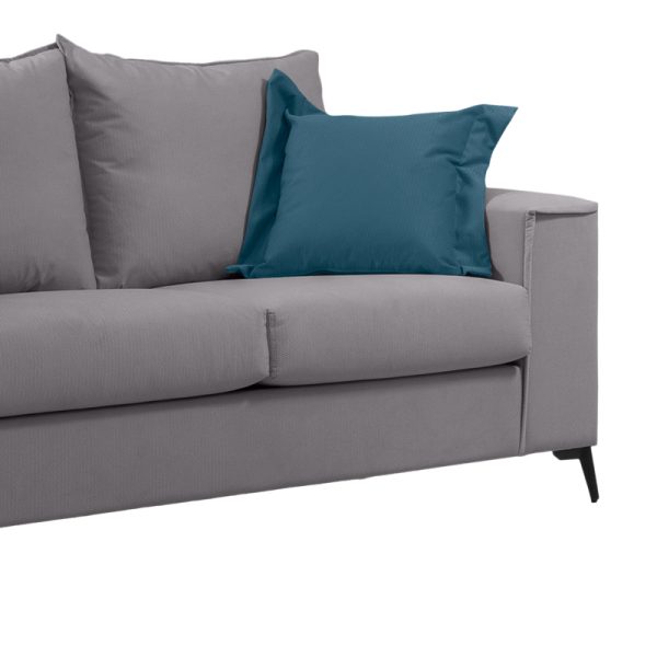 168 000081 2 2 Verona pakoworld 2-seater sofa light grey fabric with blue cushions 173x93x100cmIndoor furniture > Sofas & Armchairs - Pre Order