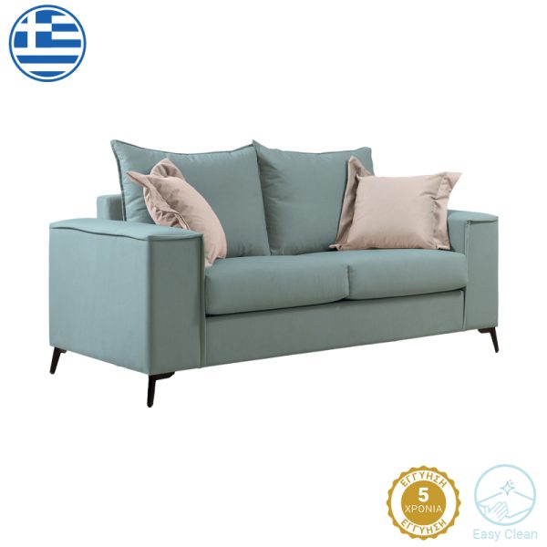 168 000087 4 Verona pakoworld 2-seater sofa mint fabric with cream cushions 173x93x100cmIndoor furniture > Sofas & Armchairs - Pre Order