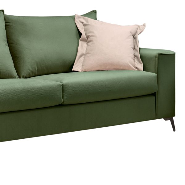168 000090 2 2 Verona pakoworld 3-seater sofa dark green fabric with cream cushions 225x93x100cmIndoor furniture > Sofas & Armchairs - Pre Order