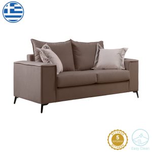 168 000091 4 Verona pakoworld 2-seater sofa mocha fabric with cream cushions 173x93x100cmIndoor furniture > Sofas & Armchairs - Pre Order
