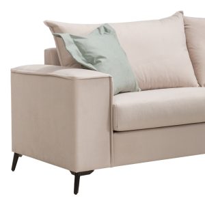 168 000093 2 2 Verona pakoworld 2 pieces sofa set cream fabric with mint-colored cushionsIndoor furniture > Sofas & Armchairs - Pre Order