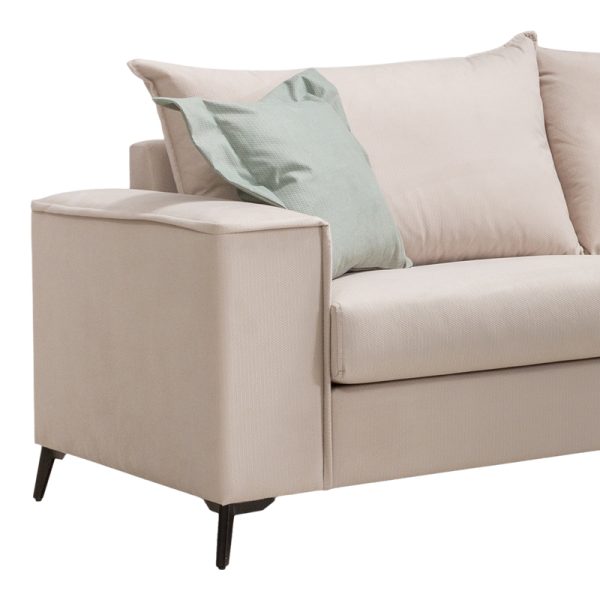 168 000093 2 2 Verona pakoworld 2 pieces sofa set cream fabric with mint-colored cushionsIndoor furniture > Sofas & Armchairs - Pre Order