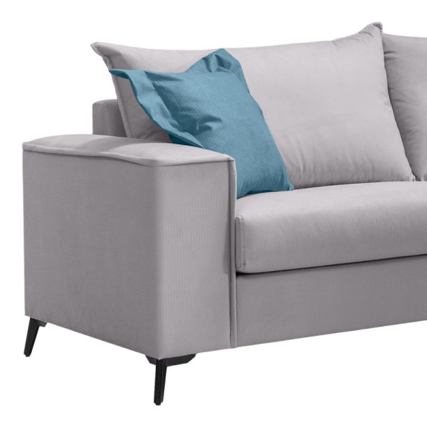 168 000096 2 2 Verona pakoworld 2 pieces sofa set light grey fabric with blue-colored cushionsIndoor furniture > Sofas & Armchairs - Pre Order