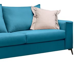 168 000098 3 2 Verona pakoworld 2 pieces sofa set petrol fabric with beige colored cushionsIndoor furniture > Sofas & Armchairs - Pre Order