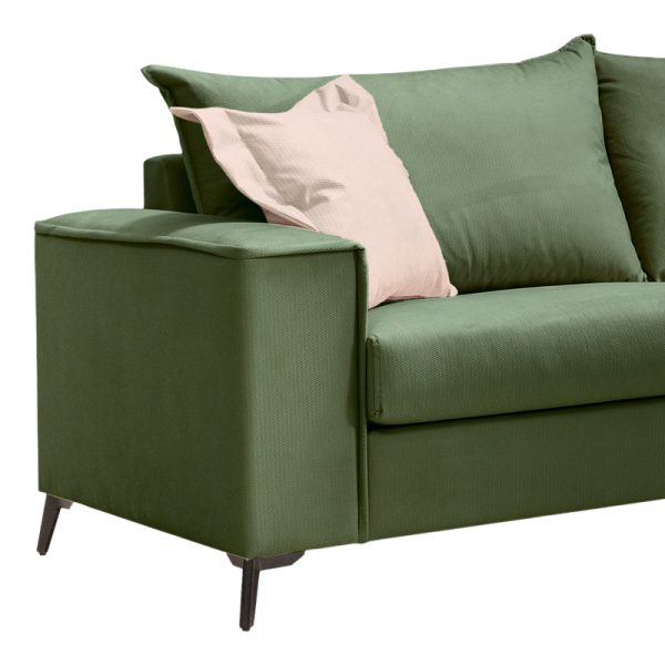 168 000100 2 2 Verona pakoworld 2 pieces sofa set dark green fabric with cream colored cushionsIndoor furniture > Sofas & Armchairs - Pre Order