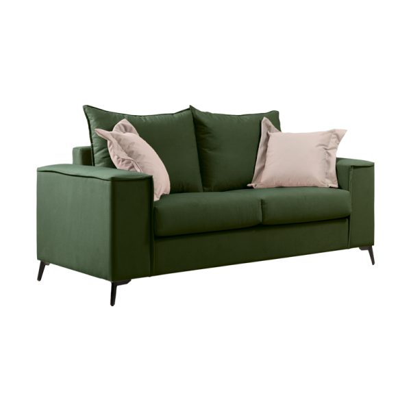 168 000100 4 2 Verona pakoworld 2 pieces sofa set dark green fabric with cream colored cushionsIndoor furniture > Sofas & Armchairs - Pre Order