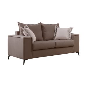 168 000101 4 2 Verona pakoworld 2 pieces sofa set mocha fabric with cream colored cushionsIndoor furniture > Sofas & Armchairs - Pre Order