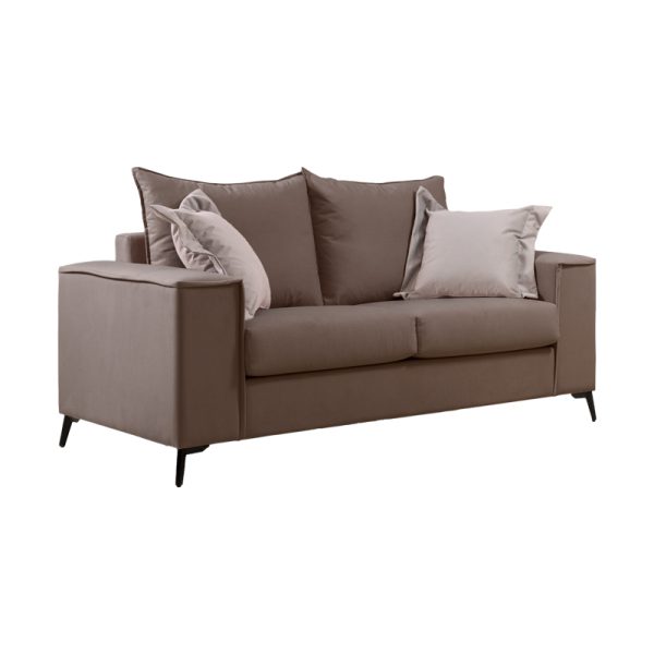 168 000101 4 2 Verona pakoworld 2 pieces sofa set mocha fabric with cream colored cushionsIndoor furniture > Sofas & Armchairs - Pre Order