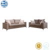 168 000101 5 Verona pakoworld 2 pieces sofa set petrol fabric with beige colored cushionsIndoor furniture > Sofas & Armchairs - Pre Order