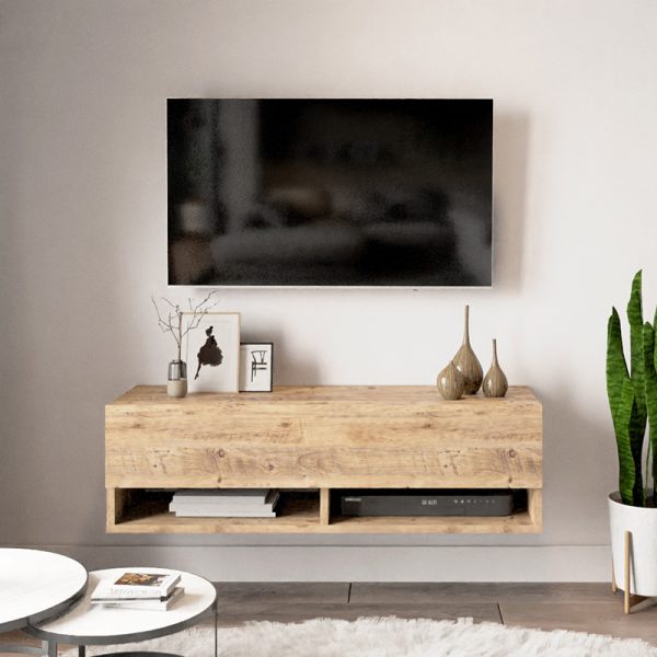 176 000007 3 1 Roscoe pakoworld wall TV unit in color oak 100x31,5x29,5cmIndoor furniture > TV stands