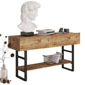 176 000008 7 Console Vien pakoworld in color oak-black 139x43x75,5cmIndoor furniture > Drawers-consoles