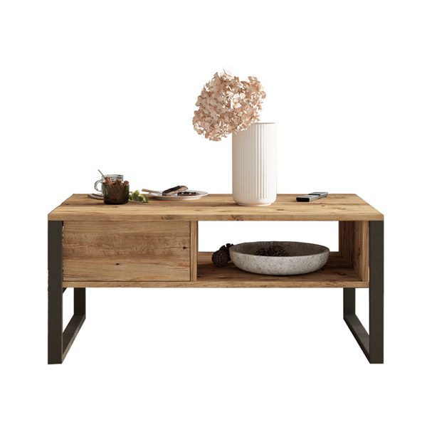 176 000009 1 Coffee table Honora pakoworld color black-oak 100x60x44,5cmIndoor furniture > Coffee tables