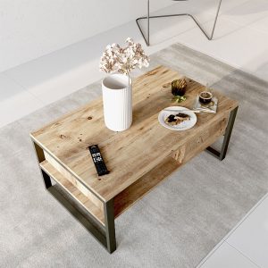 176 000009 2 1 Coffee table Honora pakoworld color black-oak 100x60x44,5cmIndoor furniture > Coffee tables