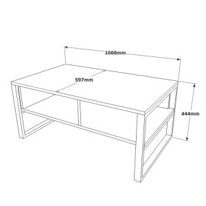 176 000009 3 1 Coffee table Honora pakoworld color black-oak 100x60x44,5cmIndoor furniture > Coffee tables