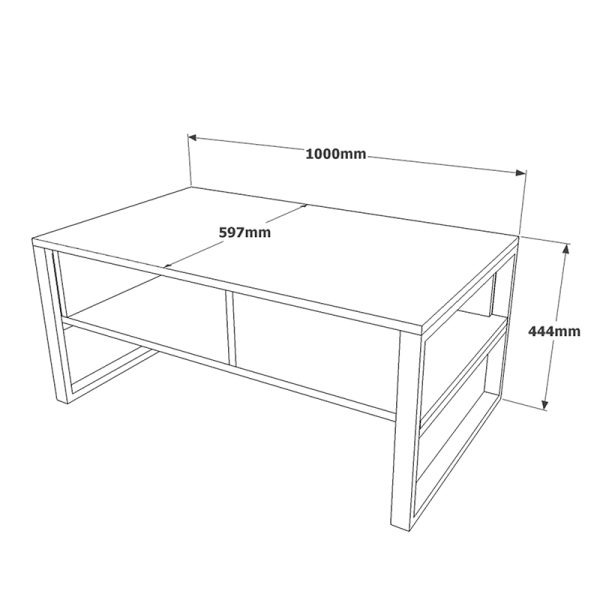 176 000009 3 1 Coffee table Honora pakoworld color black-oak 100x60x44,5cmIndoor furniture > Coffee tables