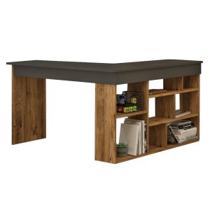 176 000024 7 Rosaline pakoworld corner desk color anthracite-oak 120x129x72cmOffice furniture > Working desk