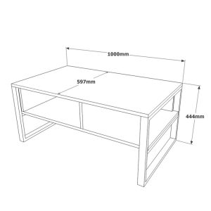 176 000033 4 1 Honora pakoworld coffee table anthracite antique-black 100x60x44.5cmIndoor furniture > Coffee tables