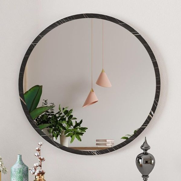 176 000050 2 3 Mirror Sabino pakoworld in marble anthracite color 60x2x60cmDecoration > Mirrors