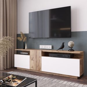 176 000055 3 10 TV stand Elana pakoworld sonoma-white 150x29.5x46.3cmIndoor furniture > TV stands
