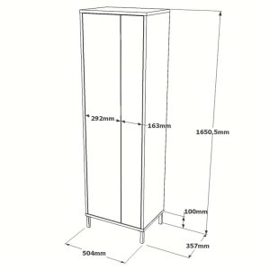 176 000128 2 3 Bathroom melamine cabinet Dorphy pakoworld white 50x36x165cmIndoor furniture > Home organization > Bathroom > Cabinets