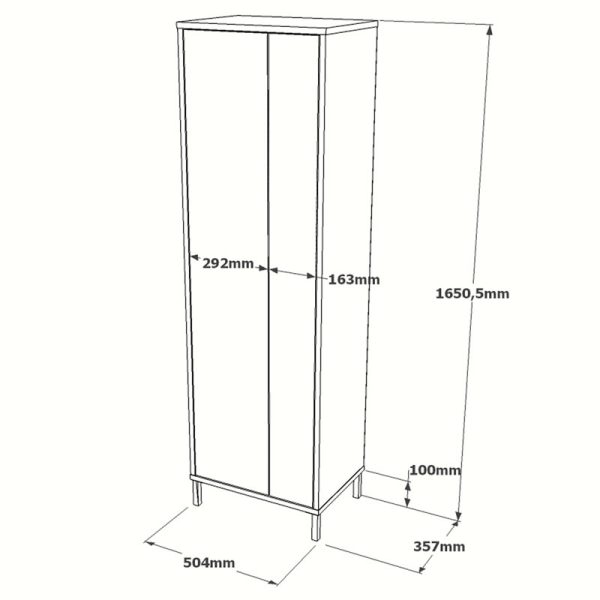 176 000128 2 3 Bathroom melamine cabinet Dorphy pakoworld white 50x36x165cmIndoor furniture > Home organization > Bathroom > Cabinets