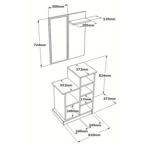176 000135 3 3 Entrance unit Wizbo pakoworld melamine white 61x37x82.5cmIndoor furniture > Entrance furniture