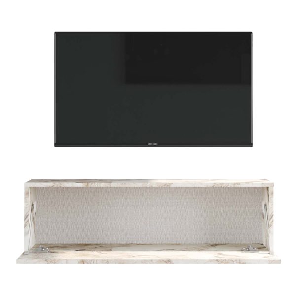 176 000157 3 10 Tv unit Serit pakoworld marble ivory melamine 100x31.5x29.6cmIndoor furniture > TV stands