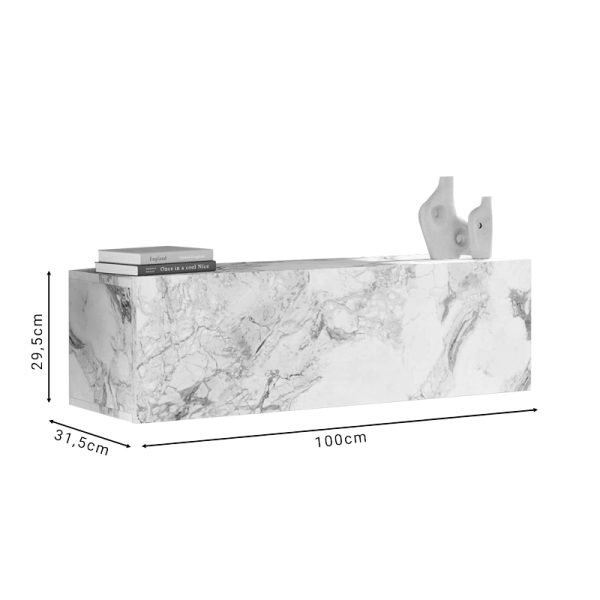 176 000157 4 10 Tv unit Serit pakoworld marble ivory melamine 100x31.5x29.6cmIndoor furniture > TV stands