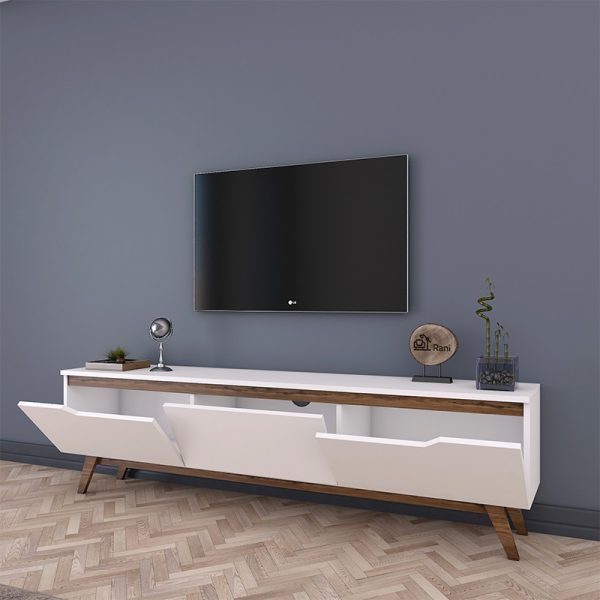 182 000008 2 11 TV unit Kasandra pakoworld white walnut 180x35x48,5cmIndoor furniture > TV stands