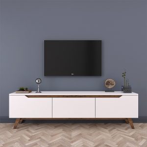 182 000008 3 11 TV unit Kasandra pakoworld white walnut 180x35x48,5cmIndoor furniture > TV stands