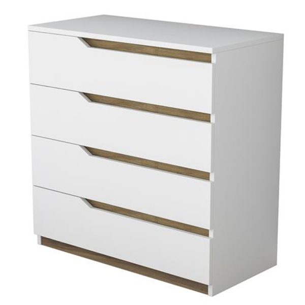 182 000015 14 Chest of 4 drawers Verena pakoworld white-walnut 80x47x92cmIndoor furniture > Drawers-consoles