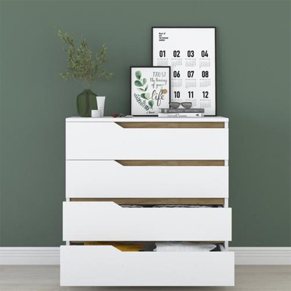 182 000015 4 11 Chest of 4 drawers Verena pakoworld white-walnut 80x47x92cmIndoor furniture > Drawers-consoles