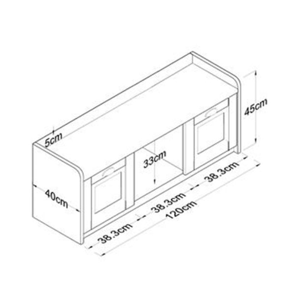 182 000023 4 8 Shoe bench Arthur I pakoworld 8 pairs white-walnut 120x40x45cmIndoor furniture > Entrance furniture