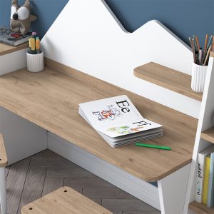 182 000029 3 12 Office set for children 3pcs Bubble pakoworld walnut-white180x45x93.5cmIndoor furniture > Children's Room