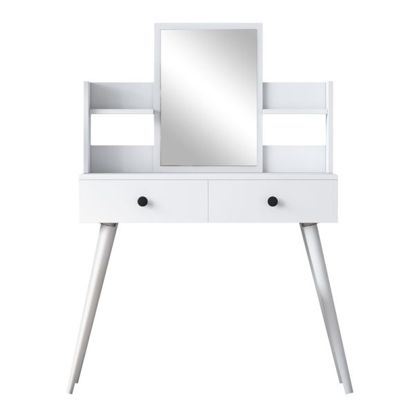 182 000037 2 6 Dressing table with mirror Rainy pakoworld white 90x38.2x111.8cmIndoor furniture > Drawers-consoles